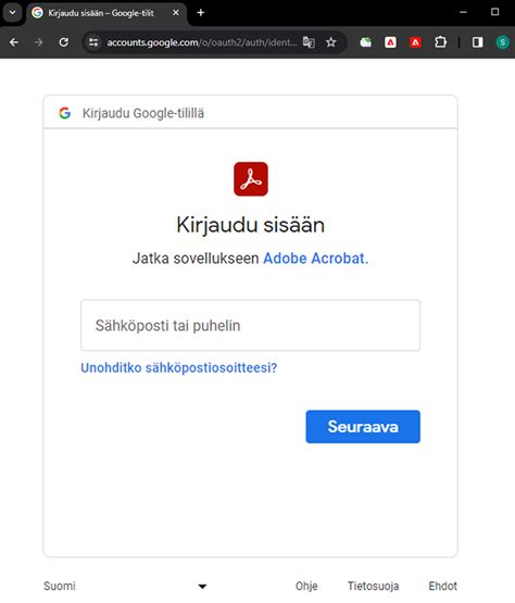 Kirjaudu sisään – Google.